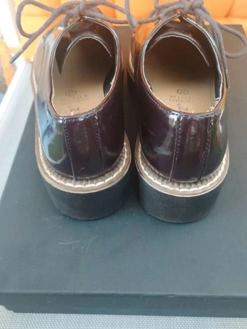 Damesschoenen met veters bruine/bordeaux reflecties, Marypaz, P37 – photo 4